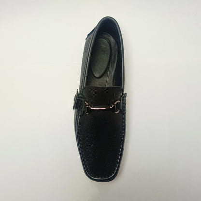 BLACK PATTERNED LOAFERS