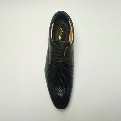 BLACK PATTERNED LEATHER (DERBY)