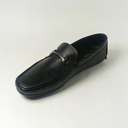 BLACK PATTERNED LOAFERS